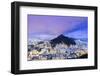 Twilight, Illuminated View of Copacabana, the Morro De Sao Joao-Alex Robinson-Framed Photographic Print