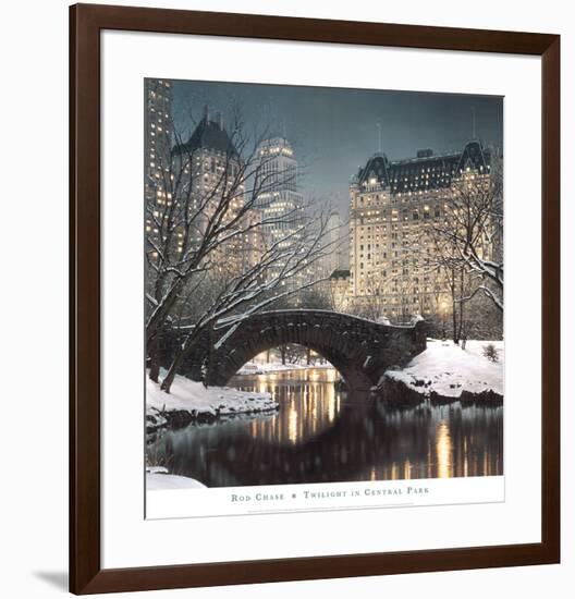 Twilight in Central Park-Rod Chase-Framed Art Print