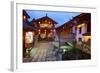 Twilight in the Old Town, Lijiang, UNESCO World Heritage Site, Yunnan Province, China, Asia-Simon Montgomery-Framed Photographic Print