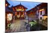 Twilight in the Old Town, Lijiang, UNESCO World Heritage Site, Yunnan Province, China, Asia-Simon Montgomery-Mounted Photographic Print