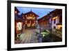 Twilight in the Old Town, Lijiang, UNESCO World Heritage Site, Yunnan Province, China, Asia-Simon Montgomery-Framed Photographic Print
