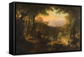 Twilight in the Wilderness, 1840-70-Thomas Pritchard Rossiter-Framed Stretched Canvas