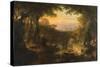 Twilight in the Wilderness, 1840-70-Thomas Pritchard Rossiter-Stretched Canvas