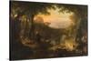 Twilight in the Wilderness, 1840-70-Thomas Pritchard Rossiter-Stretched Canvas