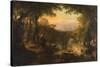 Twilight in the Wilderness, 1840-70-Thomas Pritchard Rossiter-Stretched Canvas