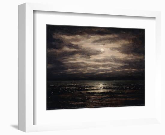 Twilight on Lake Leman in Bon Port, 1876-Gustave Courbet-Framed Giclee Print