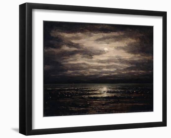 Twilight on Lake Leman in Bon Port, 1876-Gustave Courbet-Framed Giclee Print