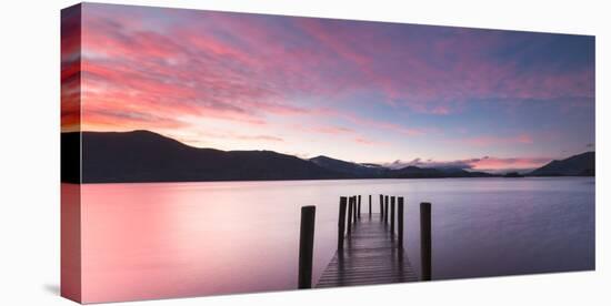 Twilight on lake, UK-null-Stretched Canvas
