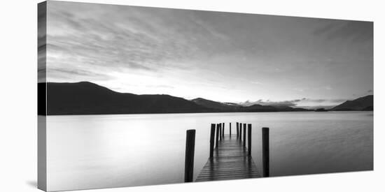 Twilight on lake, UK-null-Stretched Canvas