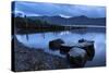 Twilight on the Shores of Derwent Water Near Ashness Jetty, Lake District, Cumbria-Adam Burton-Stretched Canvas