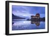 Twilight over Eilean Donan Castle on Loch Duich, Dornie, Scotland. Winter (November)-Adam Burton-Framed Photographic Print