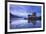 Twilight over Eilean Donan Castle on Loch Duich, Dornie, Scotland. Winter (November)-Adam Burton-Framed Photographic Print