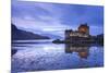 Twilight over Eilean Donan Castle on Loch Duich, Dornie, Scotland. Winter (November)-Adam Burton-Mounted Photographic Print