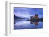 Twilight over Eilean Donan Castle on Loch Duich, Dornie, Scotland. Winter (November)-Adam Burton-Framed Photographic Print