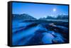 Twilight over Flakstad beach, Lofoten, Norway-Peter Cairns-Framed Stretched Canvas