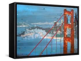 Twilight San Francisco-Carol Joy Shannon-Framed Stretched Canvas