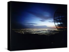 Twilight Shot of Los Angeles Seen from Top of Mount Wilson Ktla Tv Helicopter Dish, CA, 1959-Ralph Crane-Stretched Canvas