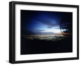 Twilight Shot of Los Angeles Seen from Top of Mount Wilson Ktla Tv Helicopter Dish, CA, 1959-Ralph Crane-Framed Photographic Print