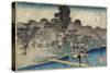 Twilight Shower at Tadasu Bank, C. 1834-Utagawa Hiroshige-Stretched Canvas