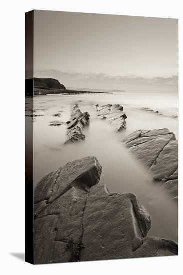 Twilight Skies Above Rocky Kilve Beach on the Somerset Coast, England. Summer (July)-Adam Burton-Stretched Canvas