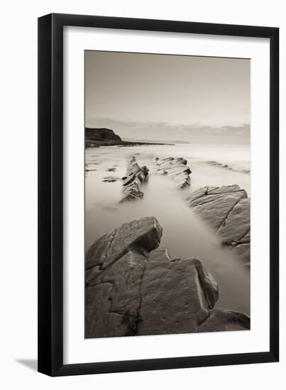 Twilight Skies Above Rocky Kilve Beach on the Somerset Coast, England. Summer (July)-Adam Burton-Framed Photographic Print