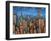 Twilight Skyline-null-Framed Art Print