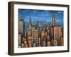 Twilight Skyline-null-Framed Art Print