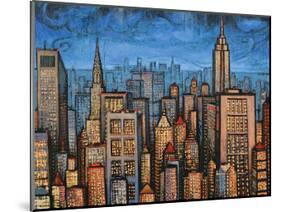 Twilight Skyline-null-Mounted Art Print