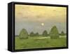 Twilight, the Haystacks, 1899-Isaak Levitan-Framed Stretched Canvas