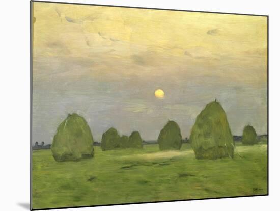 Twilight, the Haystacks, 1899-Isaak Levitan-Mounted Giclee Print
