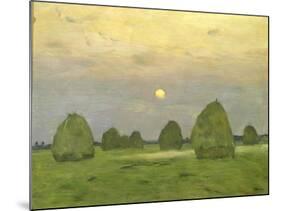 Twilight, the Haystacks, 1899-Isaak Levitan-Mounted Giclee Print