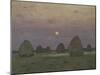 Twilight, the Haystacks, 1899-Isaak Ilyich Levitan-Mounted Giclee Print