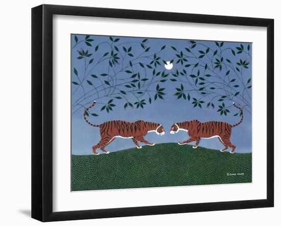 Twilight Tigers-Susan Henke Fine Art-Framed Giclee Print