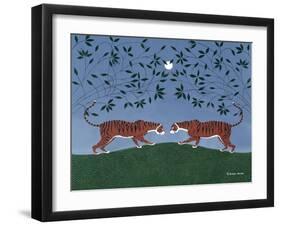 Twilight Tigers-Susan Henke Fine Art-Framed Giclee Print