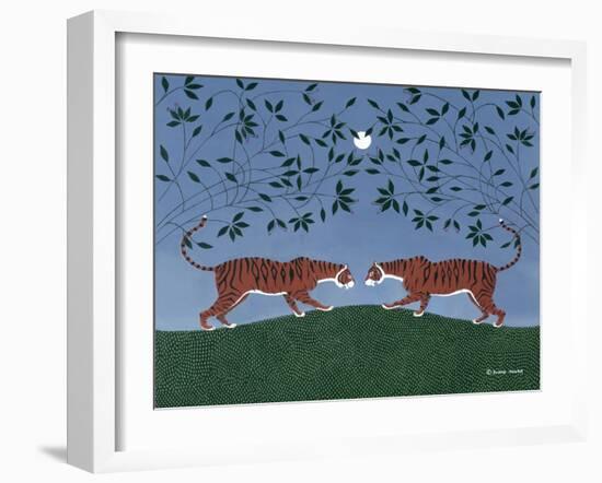 Twilight Tigers-Susan Henke Fine Art-Framed Giclee Print