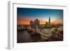 Twilight, Tower Bridge and the Shard at Sunset-Katherine Young-Framed Photographic Print