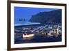 Twilight View across the Small Town of Vik, South Iceland, Iceland, Polar Regions-Chris Hepburn-Framed Photographic Print