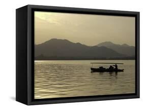 Twilight View of a Small Boat on West Lake, China-Ryan Ross-Framed Stretched Canvas