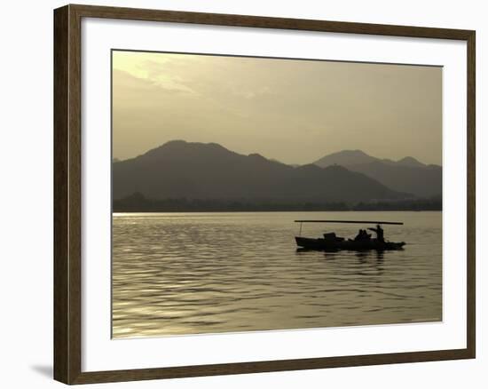 Twilight View of a Small Boat on West Lake, China-Ryan Ross-Framed Photographic Print