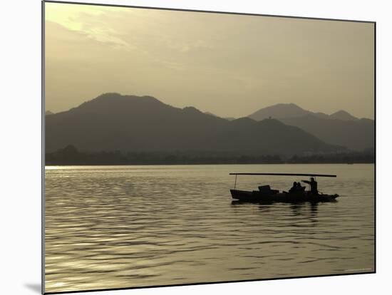 Twilight View of a Small Boat on West Lake, China-Ryan Ross-Mounted Photographic Print