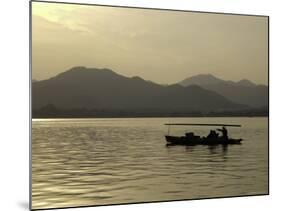 Twilight View of a Small Boat on West Lake, China-Ryan Ross-Mounted Photographic Print