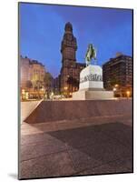 Twilight view of Independence Square, Montevideo, Uruguay, South America-Karol Kozlowski-Mounted Photographic Print