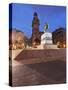 Twilight view of Independence Square, Montevideo, Uruguay, South America-Karol Kozlowski-Stretched Canvas