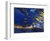 Twilight View of Pedestrian Bridge to BMW Headquarters Office Building and Museum, BMW-Cahir Davitt-Framed Photographic Print