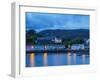 Twilight view of Portree, Isle of Skye, Inner Hebrides, Scotland, United Kingdom, Europe-Karol Kozlowski-Framed Photographic Print