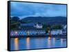 Twilight view of Portree, Isle of Skye, Inner Hebrides, Scotland, United Kingdom, Europe-Karol Kozlowski-Framed Stretched Canvas