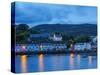 Twilight view of Portree, Isle of Skye, Inner Hebrides, Scotland, United Kingdom, Europe-Karol Kozlowski-Stretched Canvas