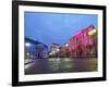 Twilight view of the Casa Rosada and Banco de la Nacion, City of Buenos Aires, Buenos Aires Provinc-Karol Kozlowski-Framed Photographic Print