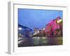 Twilight view of the Casa Rosada and Banco de la Nacion, City of Buenos Aires, Buenos Aires Provinc-Karol Kozlowski-Framed Photographic Print