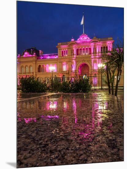 Twilight view of the Casa Rosada on Plaza de Mayo, Monserrat, City of Buenos Aires, Buenos Aires Pr-Karol Kozlowski-Mounted Photographic Print